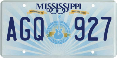 MS license plate AGQ927