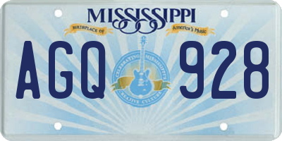 MS license plate AGQ928