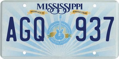 MS license plate AGQ937