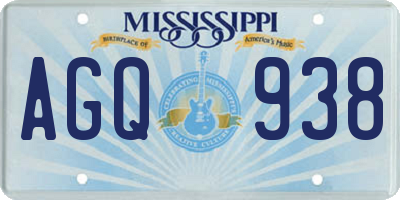 MS license plate AGQ938