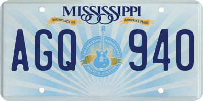 MS license plate AGQ940