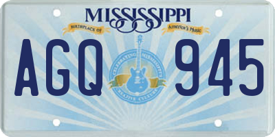 MS license plate AGQ945