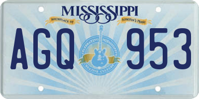 MS license plate AGQ953