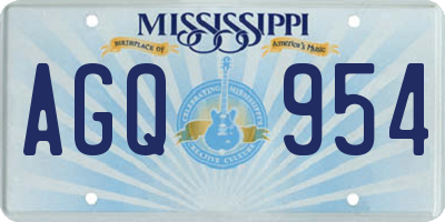 MS license plate AGQ954