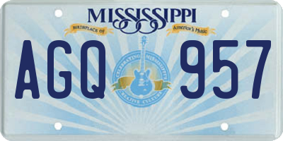 MS license plate AGQ957