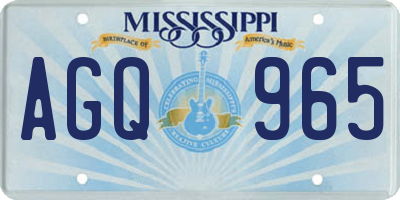 MS license plate AGQ965