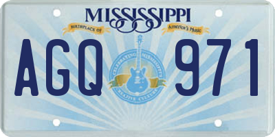 MS license plate AGQ971