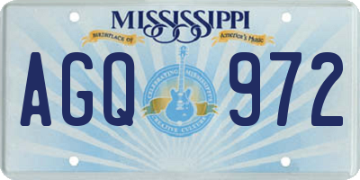 MS license plate AGQ972