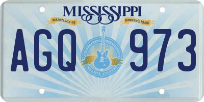 MS license plate AGQ973