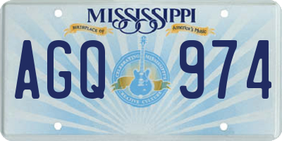 MS license plate AGQ974