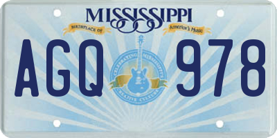 MS license plate AGQ978