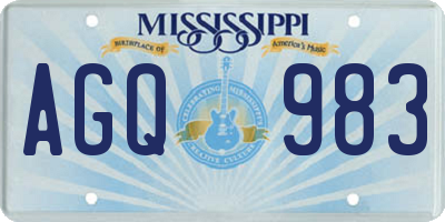 MS license plate AGQ983