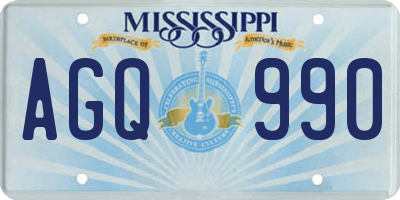 MS license plate AGQ990