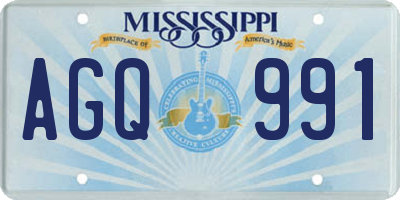 MS license plate AGQ991