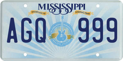 MS license plate AGQ999