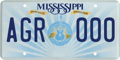 MS license plate AGR000