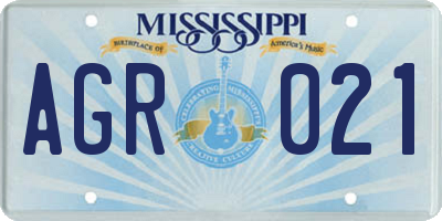 MS license plate AGR021