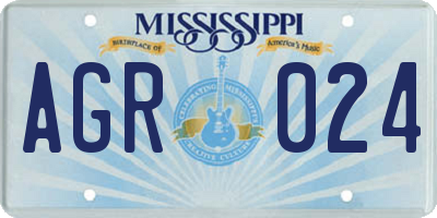 MS license plate AGR024