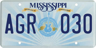 MS license plate AGR030