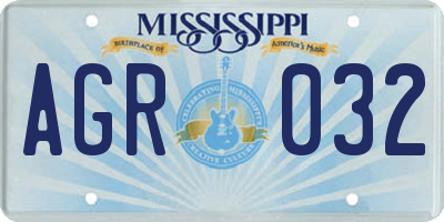 MS license plate AGR032