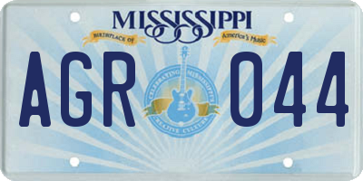 MS license plate AGR044
