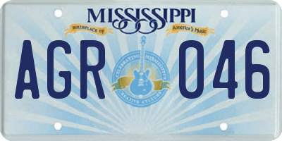 MS license plate AGR046