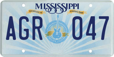 MS license plate AGR047