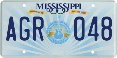MS license plate AGR048