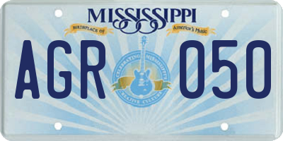 MS license plate AGR050