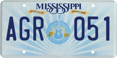 MS license plate AGR051