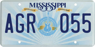 MS license plate AGR055
