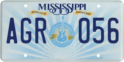 MS license plate AGR056