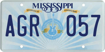 MS license plate AGR057