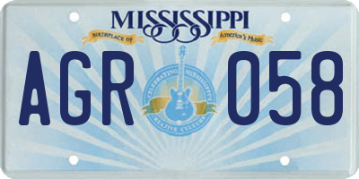 MS license plate AGR058