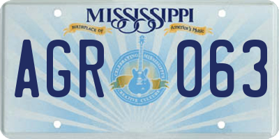 MS license plate AGR063