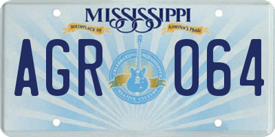 MS license plate AGR064