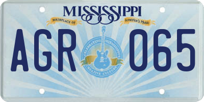 MS license plate AGR065