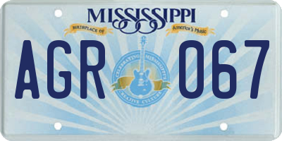 MS license plate AGR067