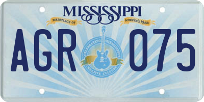 MS license plate AGR075