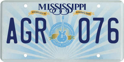 MS license plate AGR076
