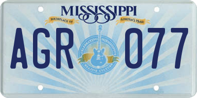 MS license plate AGR077
