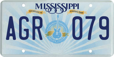 MS license plate AGR079