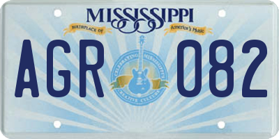 MS license plate AGR082
