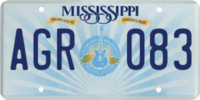 MS license plate AGR083