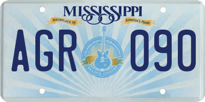 MS license plate AGR090