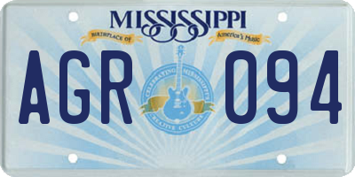 MS license plate AGR094
