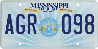 MS license plate AGR098