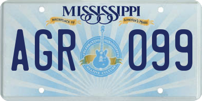 MS license plate AGR099
