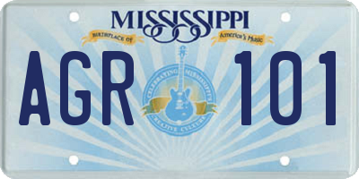 MS license plate AGR101