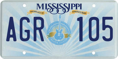 MS license plate AGR105